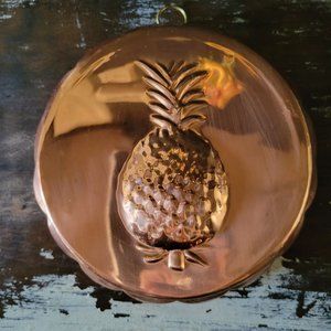 Vintage Copper Jello Mold Kitchen Wall Decor Pineapple Design